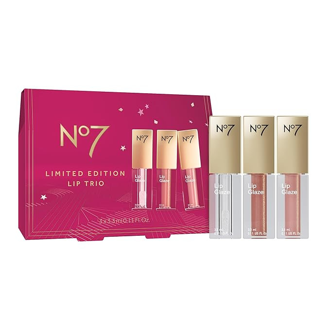 No7 Limited Edition Lip Glaze Gift Set - Makeup Gift Set Includes Shades Luna, Heavenly & Starlig... | Amazon (US)