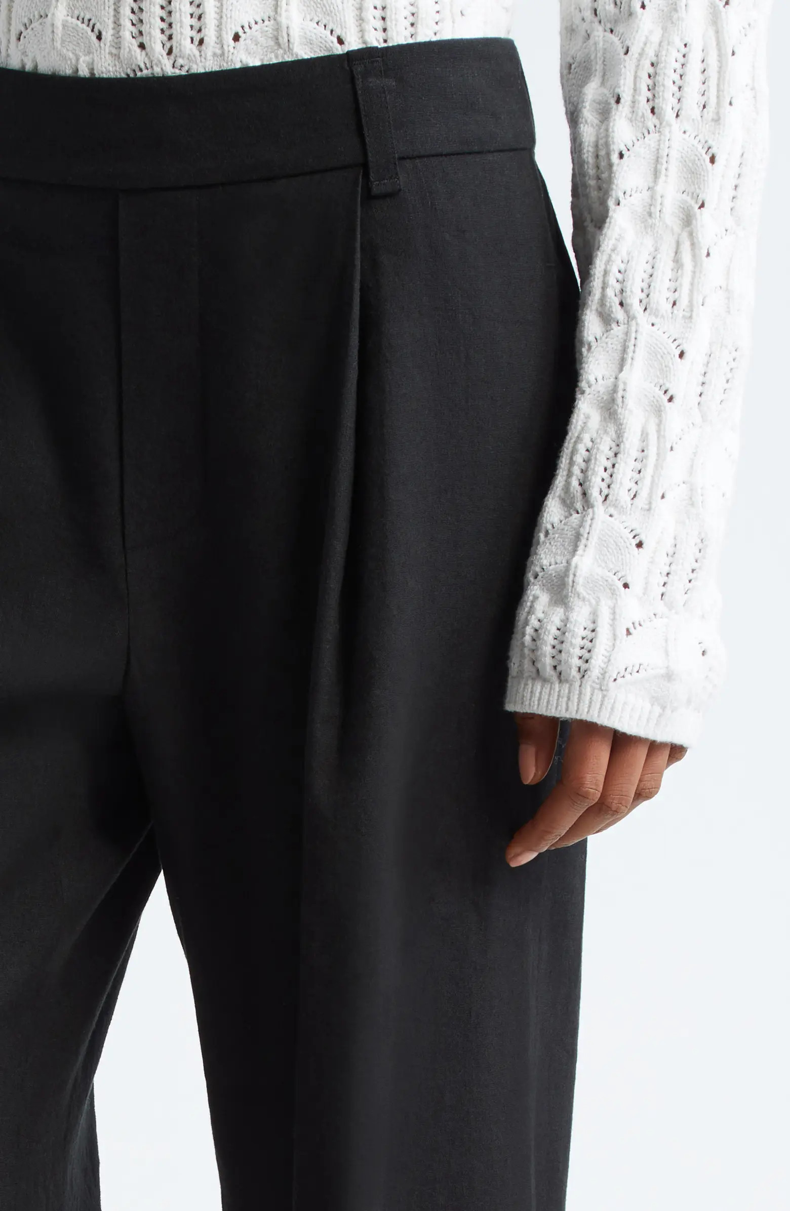 Straight Leg Linen Blend Pull-On Pants | Nordstrom