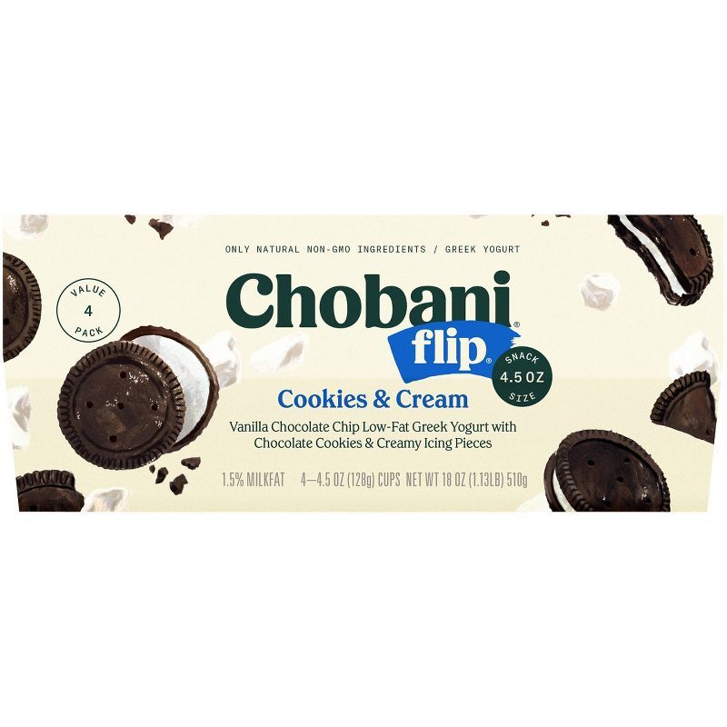 Chobani Flip Cookies &#38; Cream Greek Yogurt - 4ct/4.5oz Cups | Target