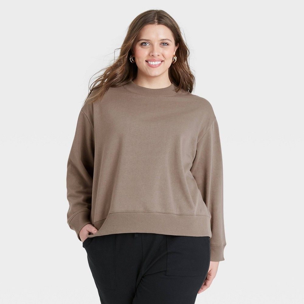 Women's Plus Size Sweatshirt - A New Day Brown 2X | Target