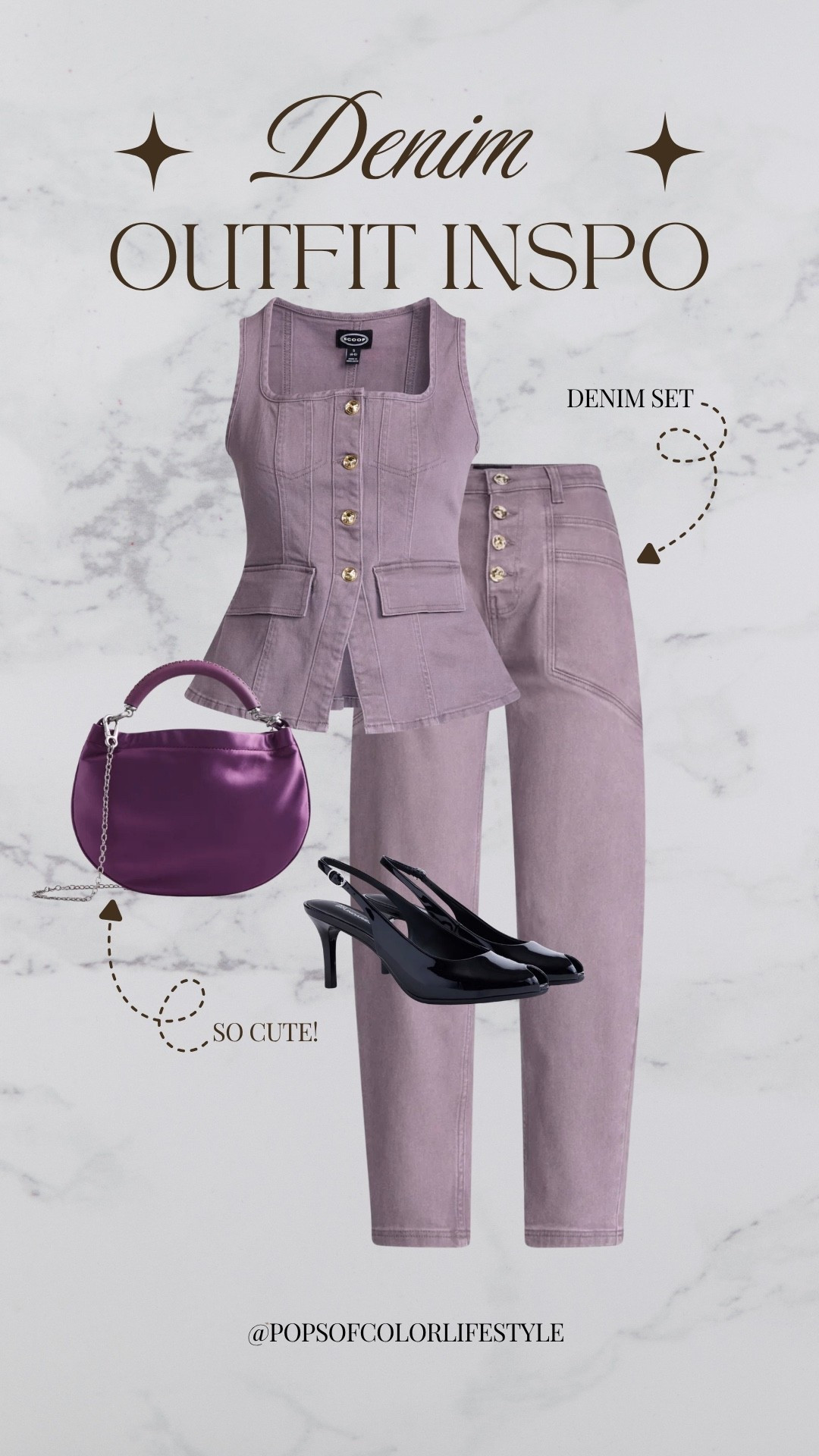 Denim set in the trending color of the season: lavender 💟

#LTKPetite #LTKMidsize