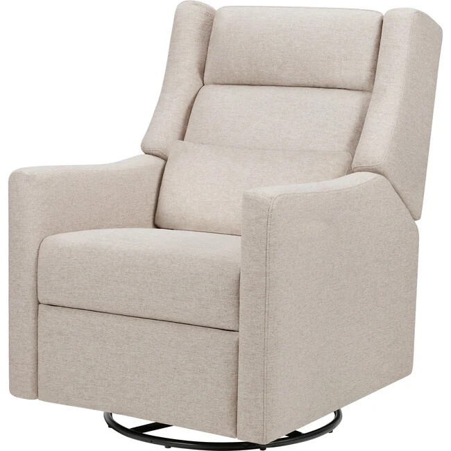 Babyletto | Kiwi Plus Power Recliner and Swivel Glider, Performance Beach Eco-Weave (Beige) | Maisonette | Maisonette