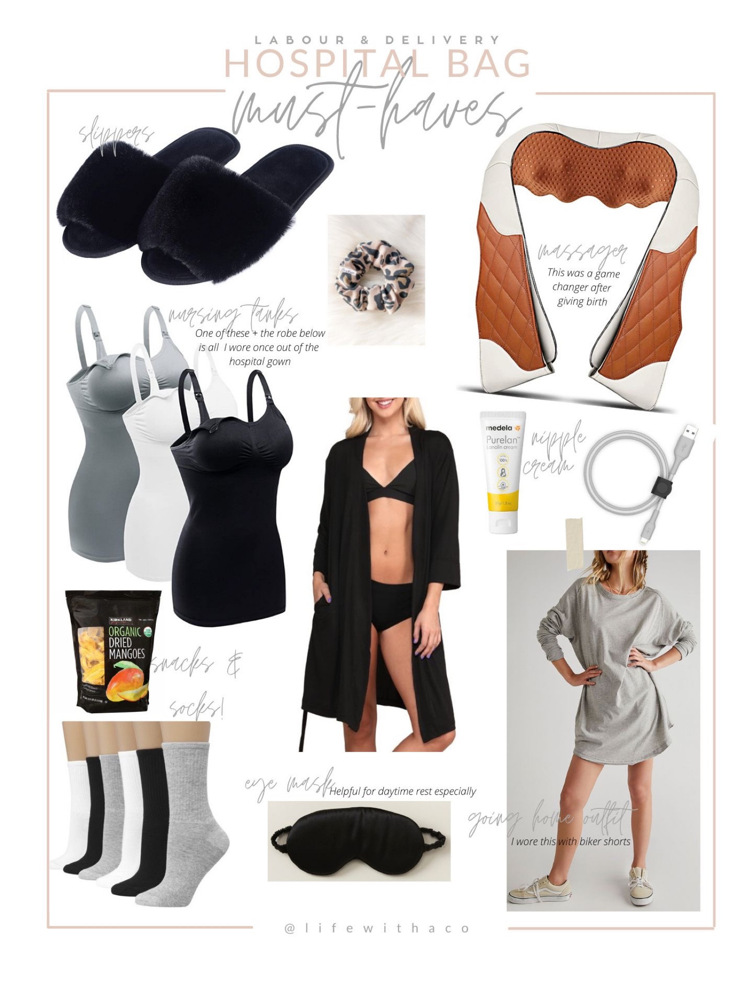 Hospital bag must haves, labor & delivery bag, what to bring to the hospital to give birth 