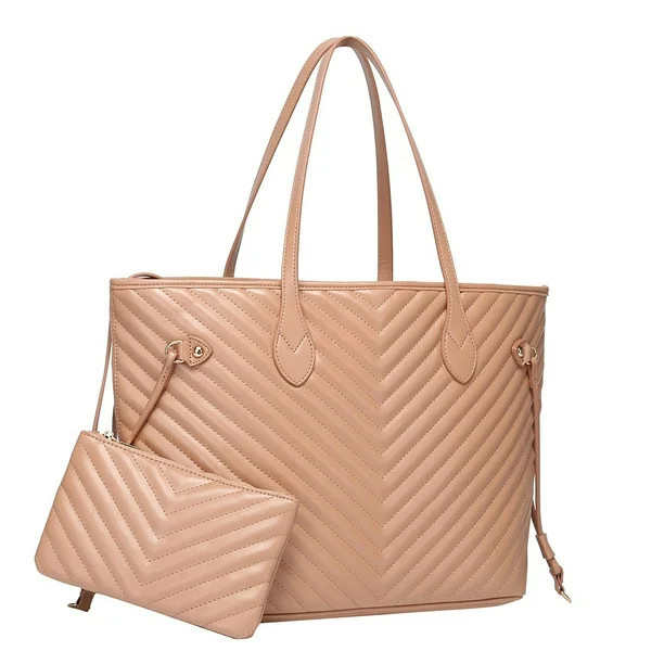 Daisy Rose Tote Shoulder Bag and Matching Clutch - PU Vegan Leather Handbag for Travel Work and S... | Walmart (US)