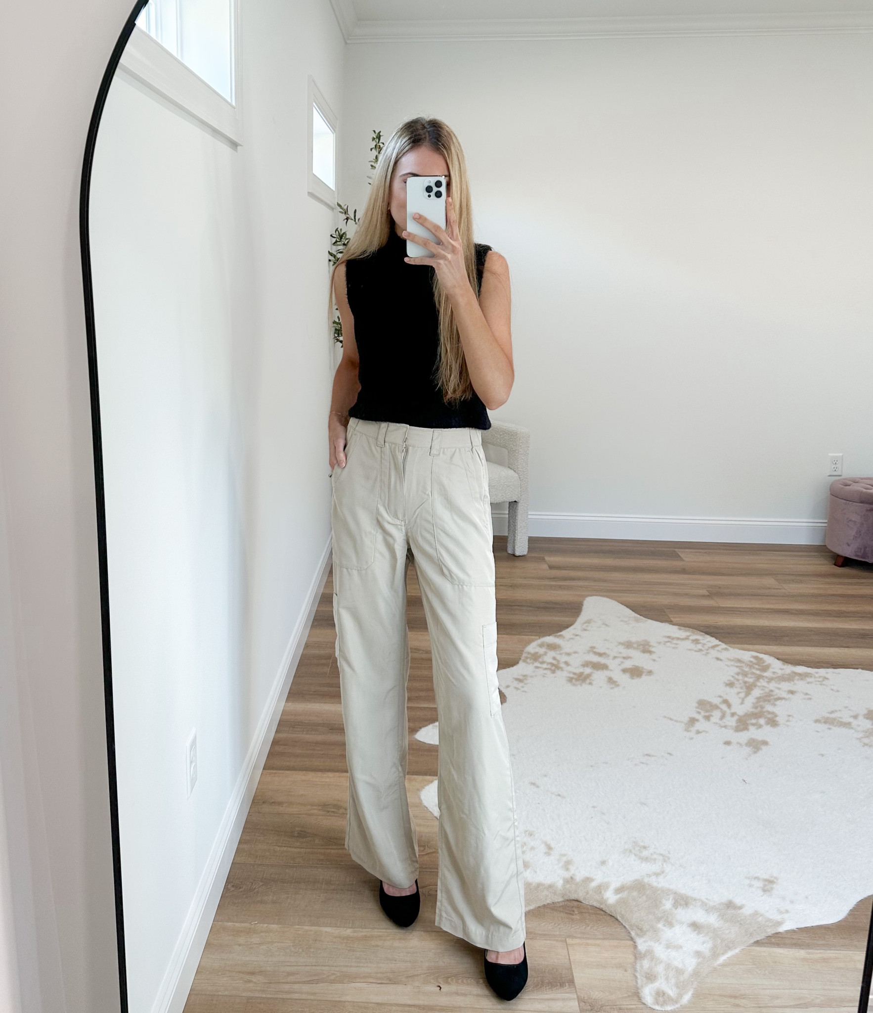 Old navy work outfit. Sleeveless sweater- size small. Wide leg cargo- 2 long. I am 5’9. 
Fall outfit idea. Fall workwear. Sale 

#LTKSeasonal #LTKworkwear #LTKsalealert