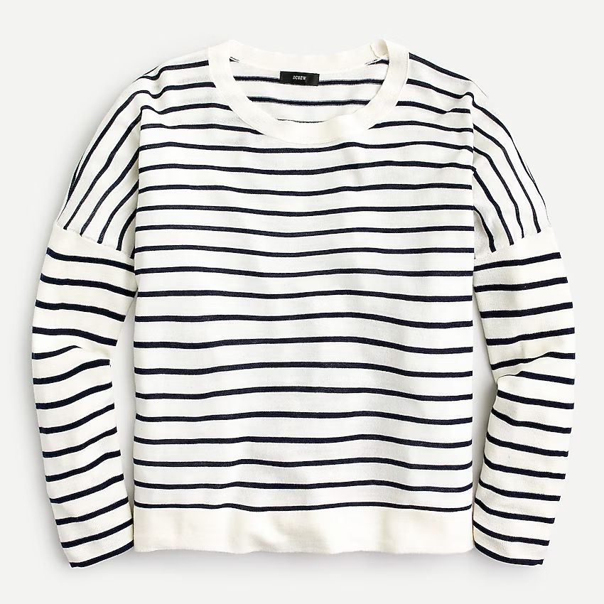 Relaxed-fit crewneck sweater in stripe | J.Crew US
