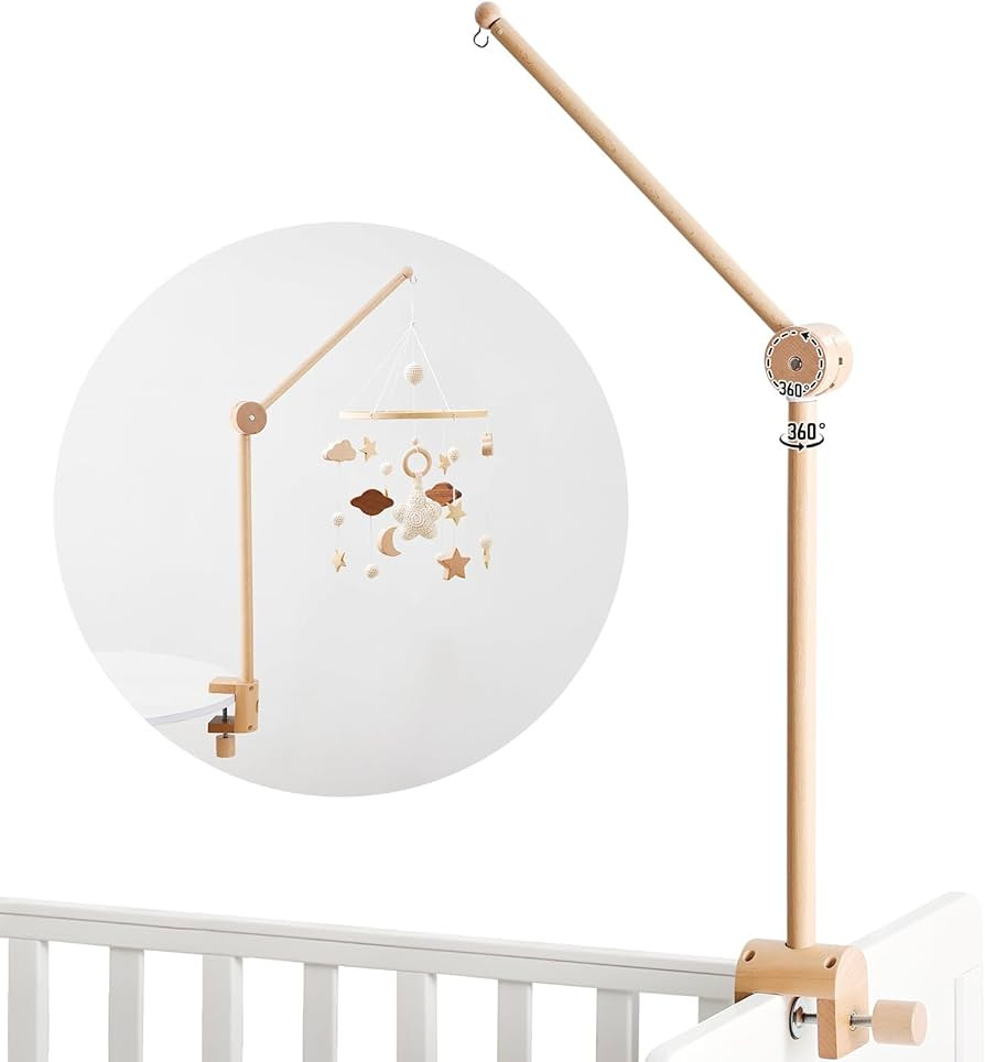 let's make Baby Crib Mobile Arm - Wooden Mobile Arm with Height Adjustable＆360° Rotatable Upgr... | Amazon (US)