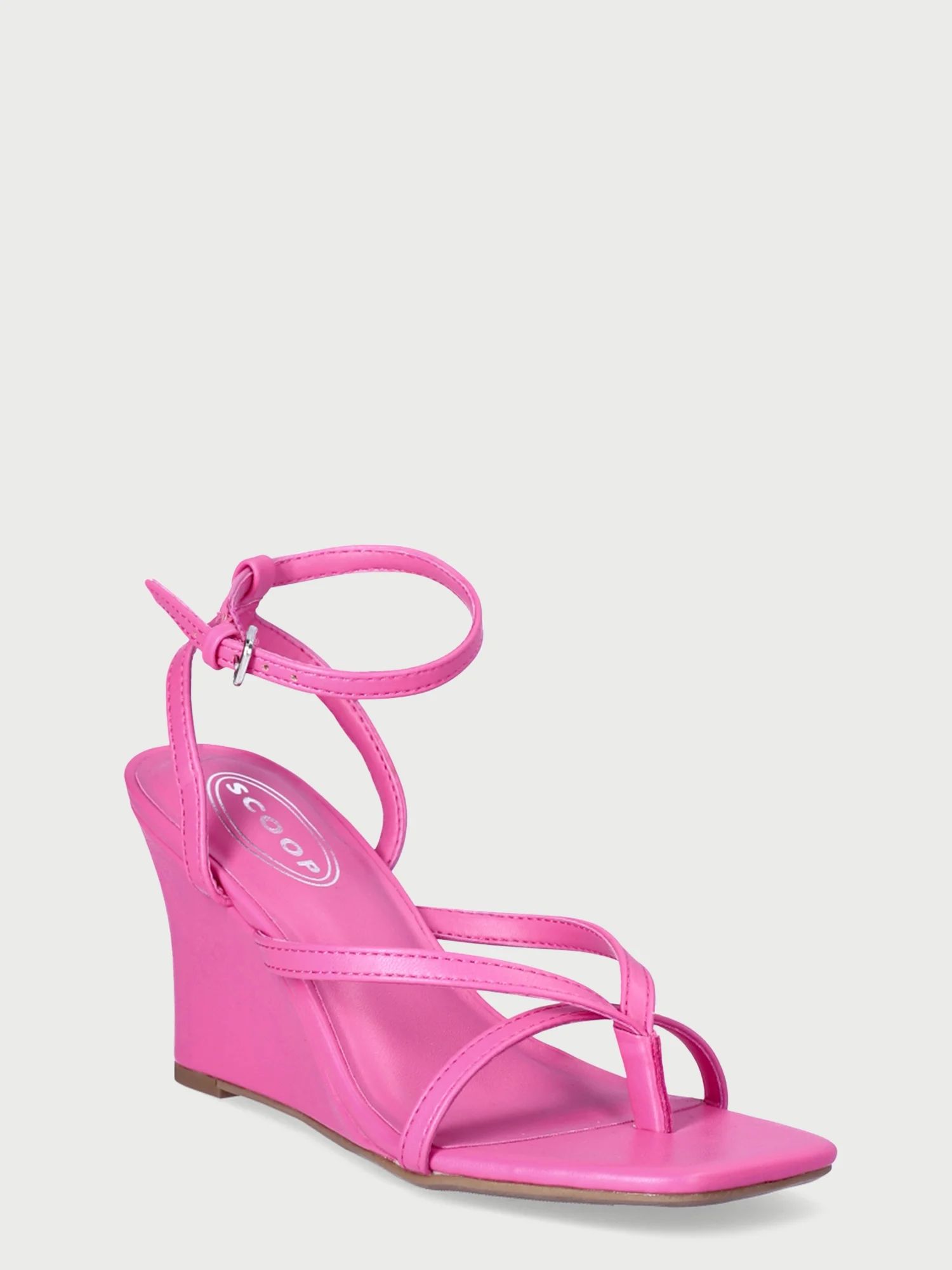 Scoop Women’s Angled Strappy Wedge Sandals | Walmart (US)