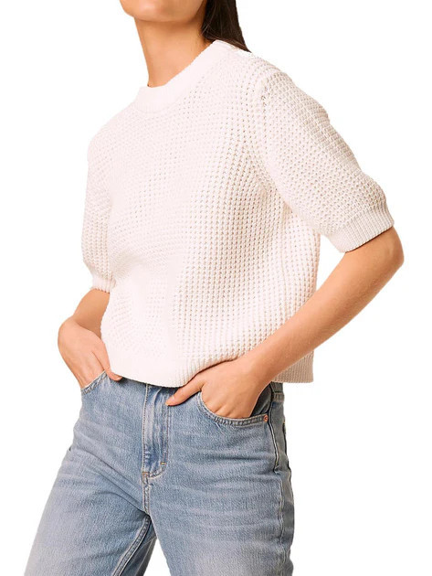 Luna Womens Cotton Waffle Knit Crop Sweater | Shop Simon