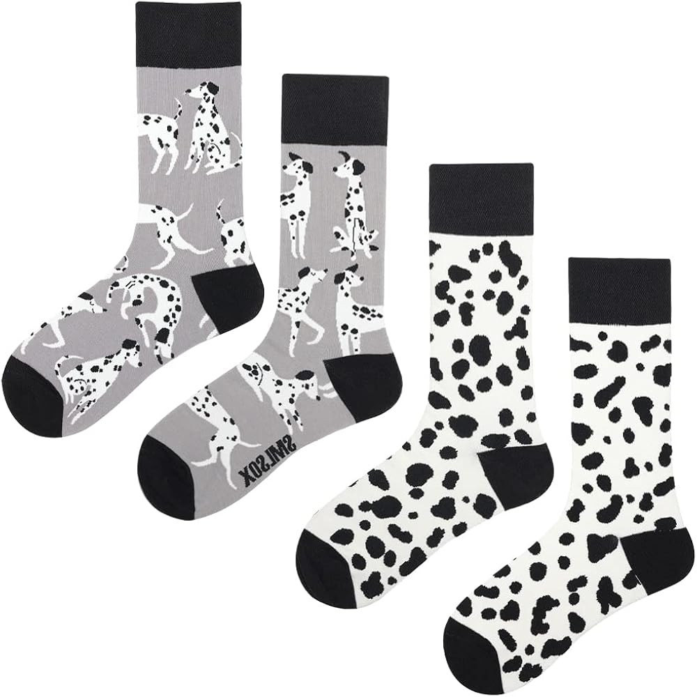 Angelteers 2 Pairs Cartoon Animal Crew Socks Fun Cotton Mid Calf Socks for Women | Amazon (US)
