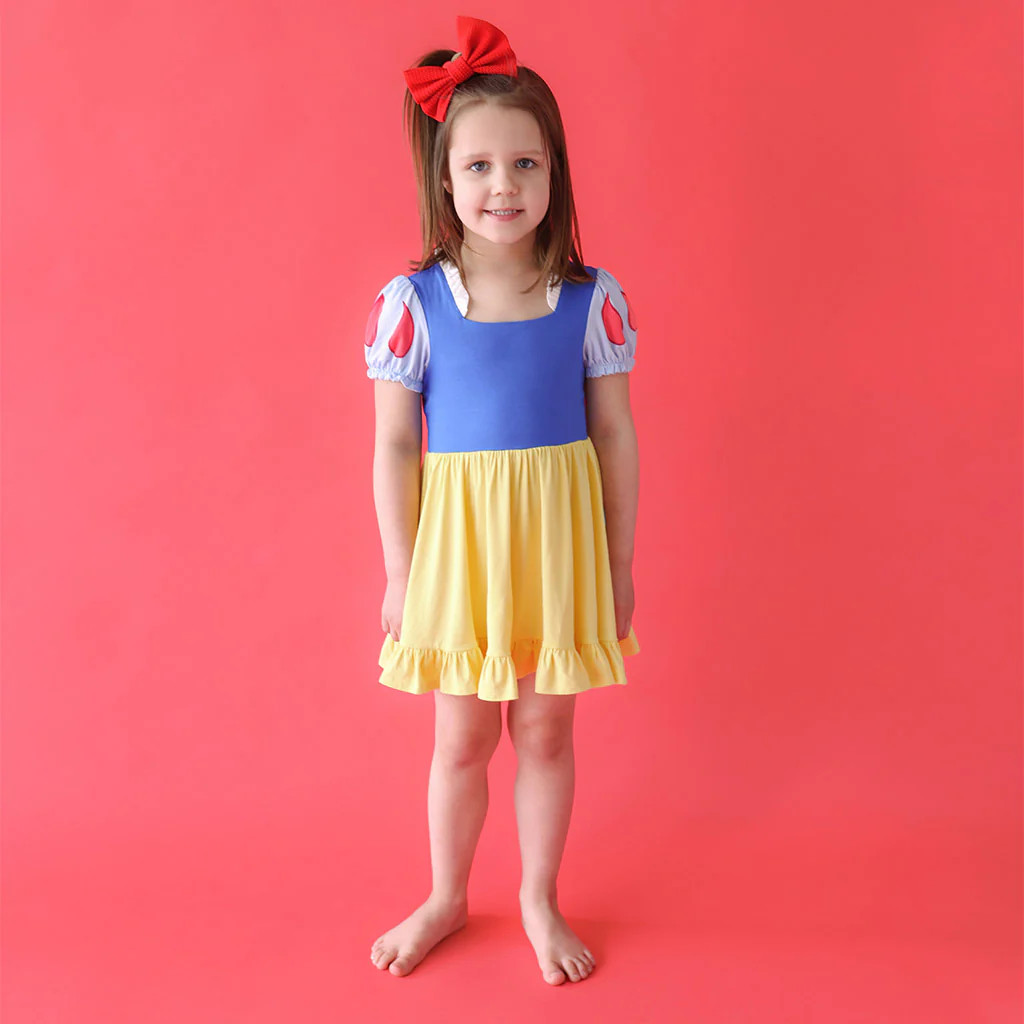 Disney Princess Blue Ruffled Girl Twirl Dress | Snow White | Posh Peanut
