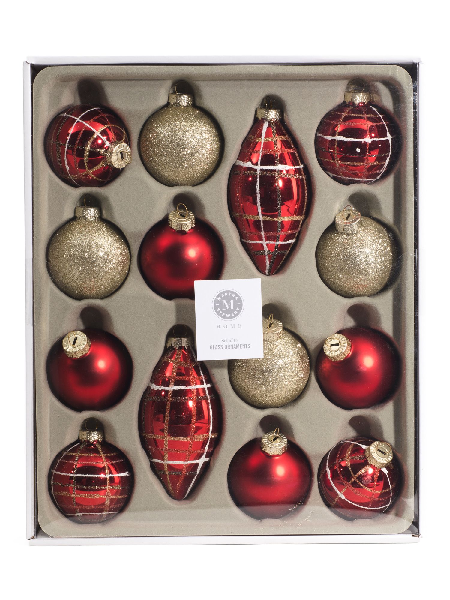 14pk 2in Mixed Glass Ornaments | TJ Maxx