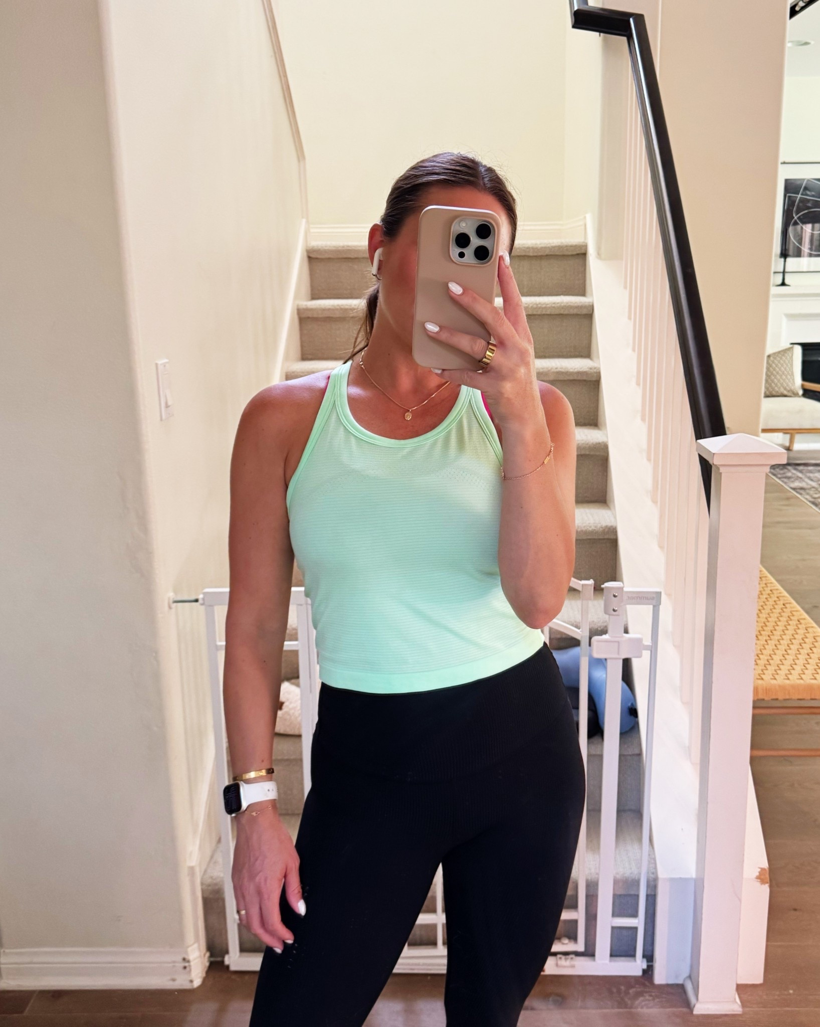 Having been living in this workout tank! I sized up TWO sizes and love the fit. Wearing a size 8 here! 

#LTKOver40 #LTKActive #LTKFindsUnder100