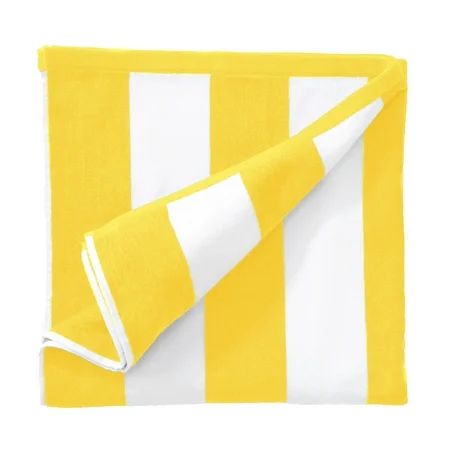 Great Bay Home Cotton Cabana Stripe Oversized Beach Towel (40 x 70 Yellow) | Walmart (US)