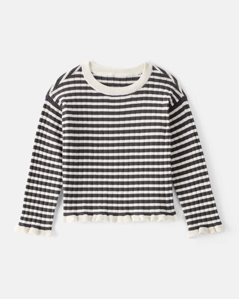 Toddler Girl Striped Long-Sleeve Sweater - Ivory/Black | Carter's Inc