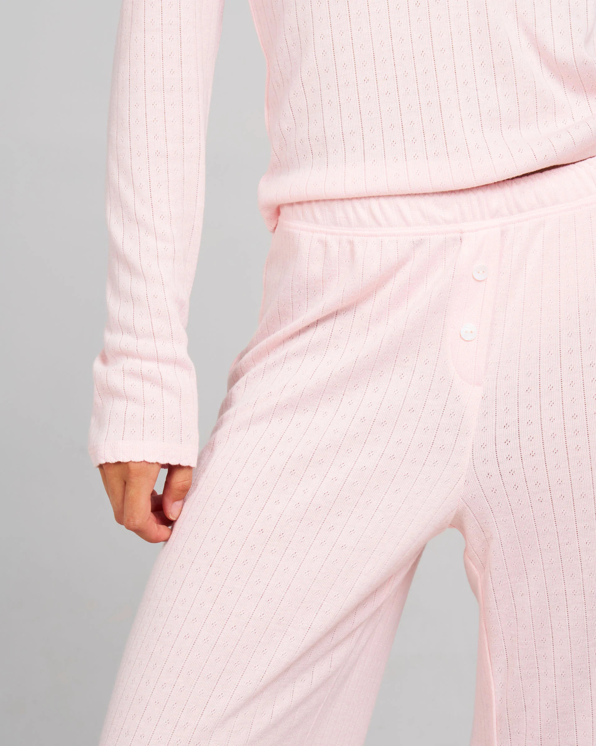 Pointelle Sleep Pants - Blush | Dairy Boy