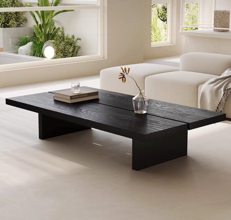 47" Rectangular Walnut Grain Coffee Table - Minimalist Modern Coffee Tables for Living Room, Japa... | Amazon (US)