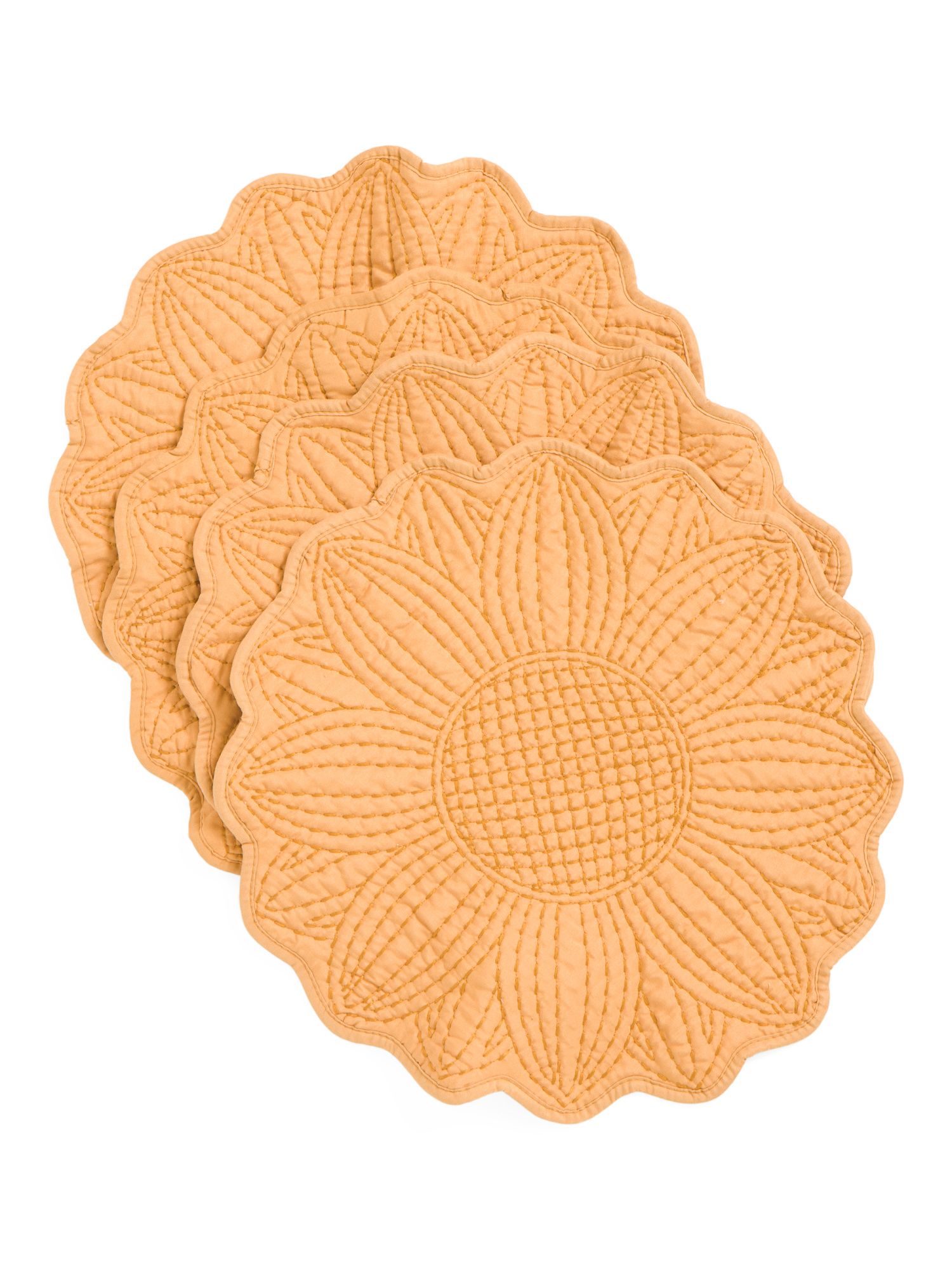 4pk Quilted Sunflower Shaped Placemats | TJ Maxx