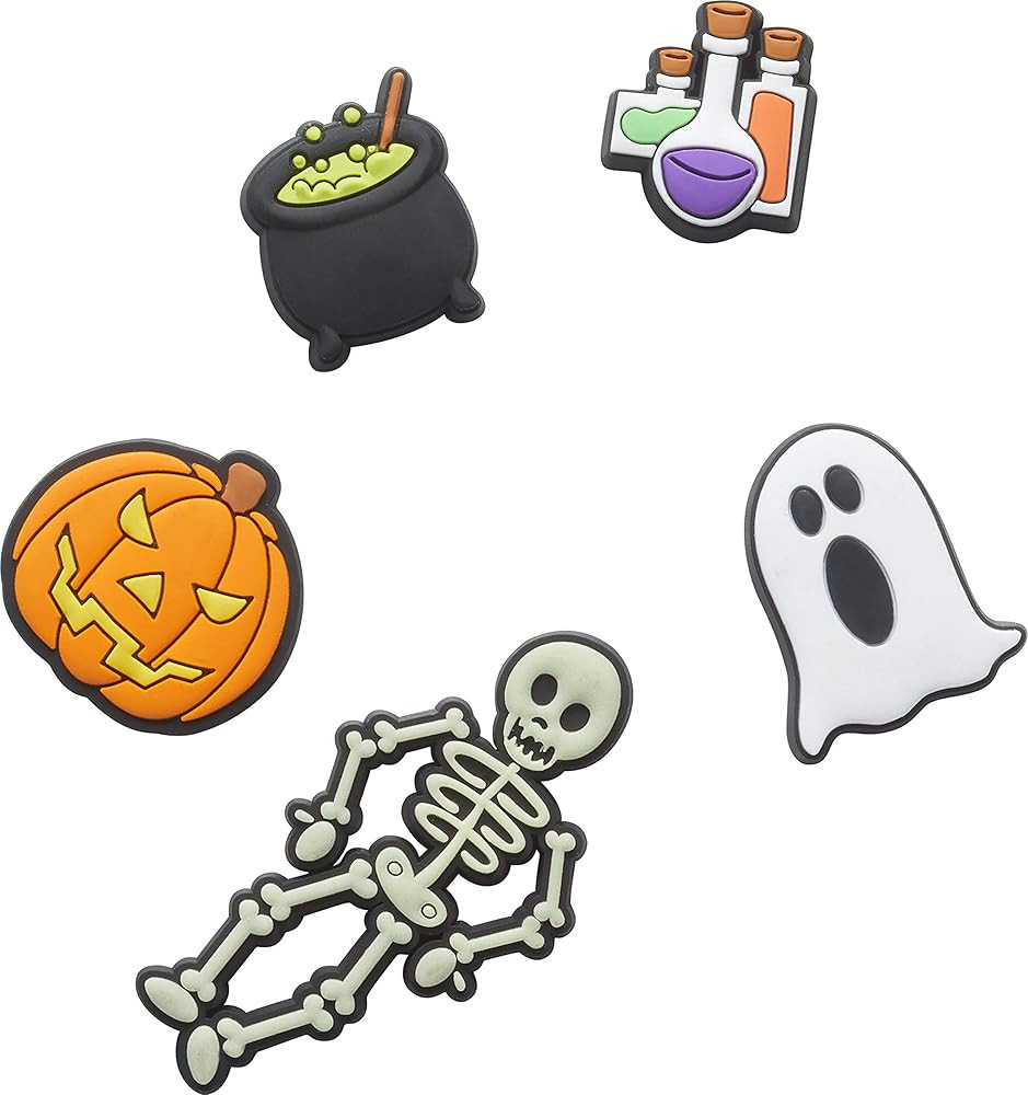 Crocs Jibbitz 5-Pack Halloween Shoe Charms | Jibbitz for Crocs, Spooky Vibes, Small | Amazon (US)