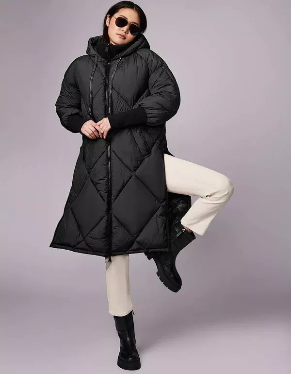 Outdoorsy Wool Combo Puffer Coat with Fur Hood - Olivia - Bernardo