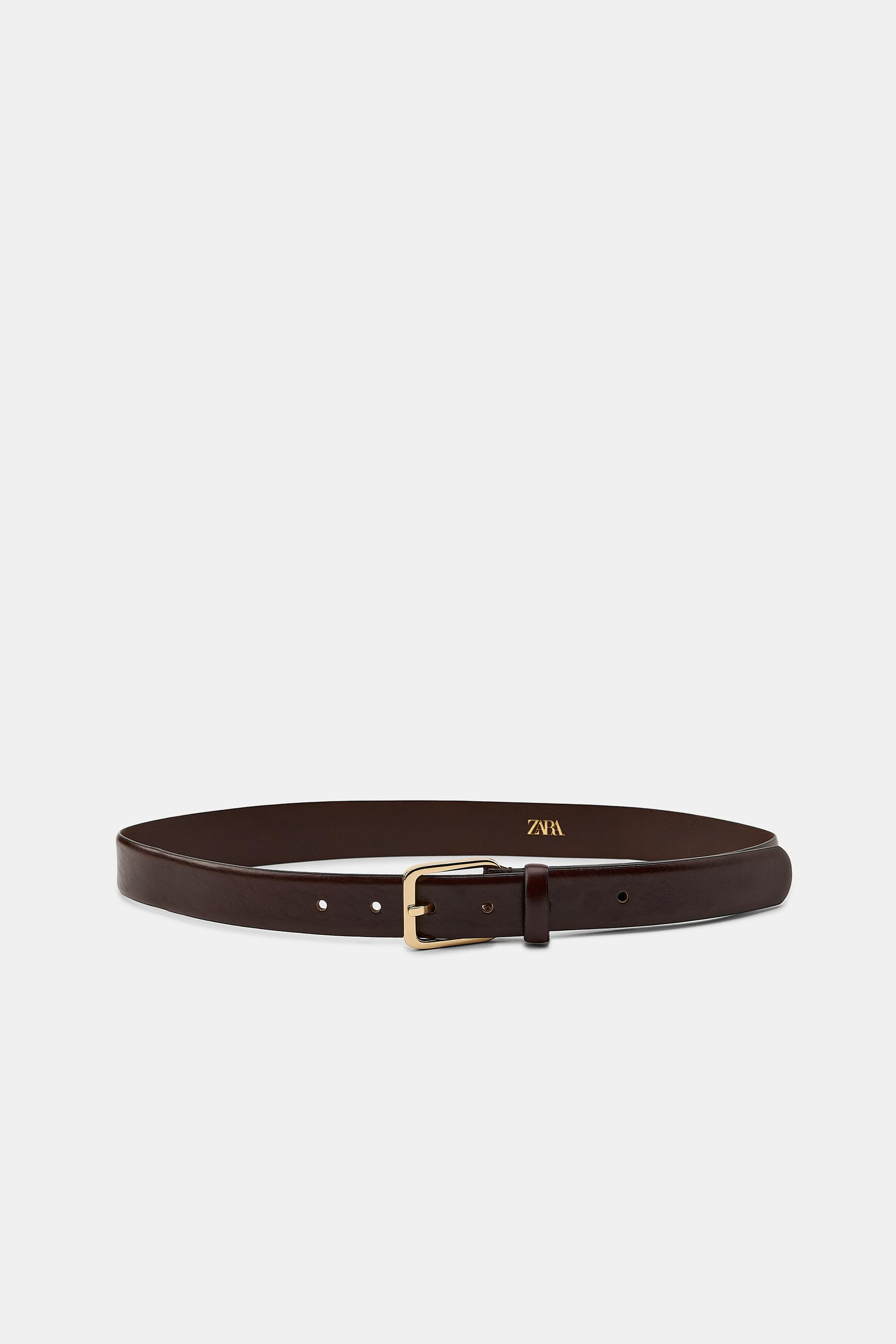 3 cm weiter Gürtel aus 100 % Leder. Eckige Metallschnalle. | Zara DE