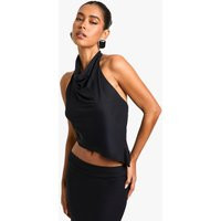 Womens Super Soft High Neck Cowl Top - Black - 10 | boohoo (US & Canada)