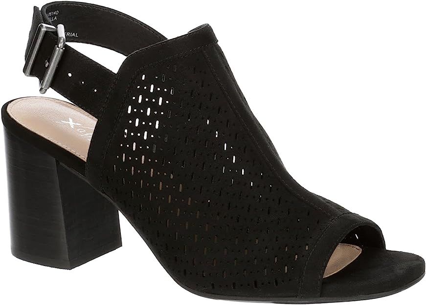 XAPPEAL Zella - Women's Laser Cut Peep Toe Low Heeled Sandals | Amazon (US)