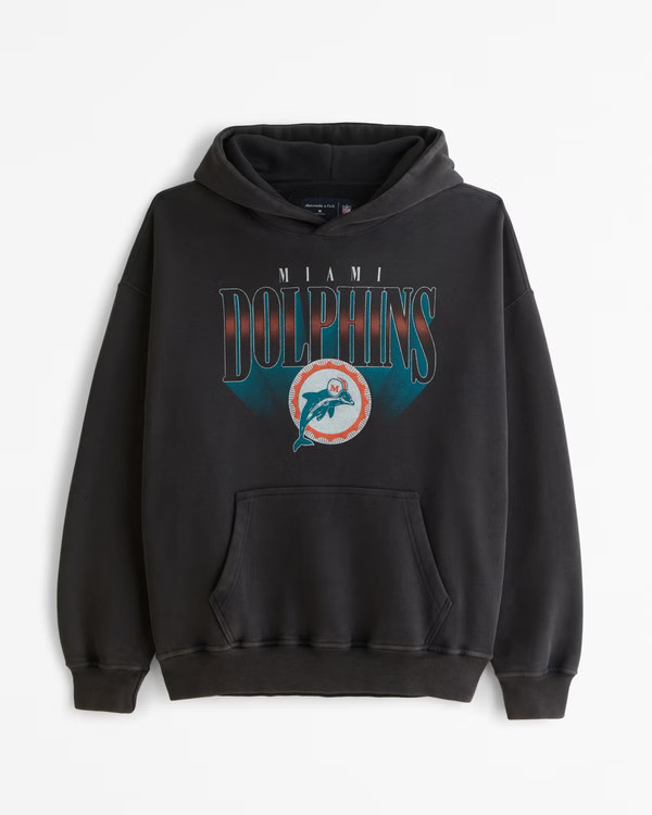 Men's Miami Dolphins Graphic Popover Hoodie | Men's Tops | Abercrombie.com | Abercrombie & Fitch (US)