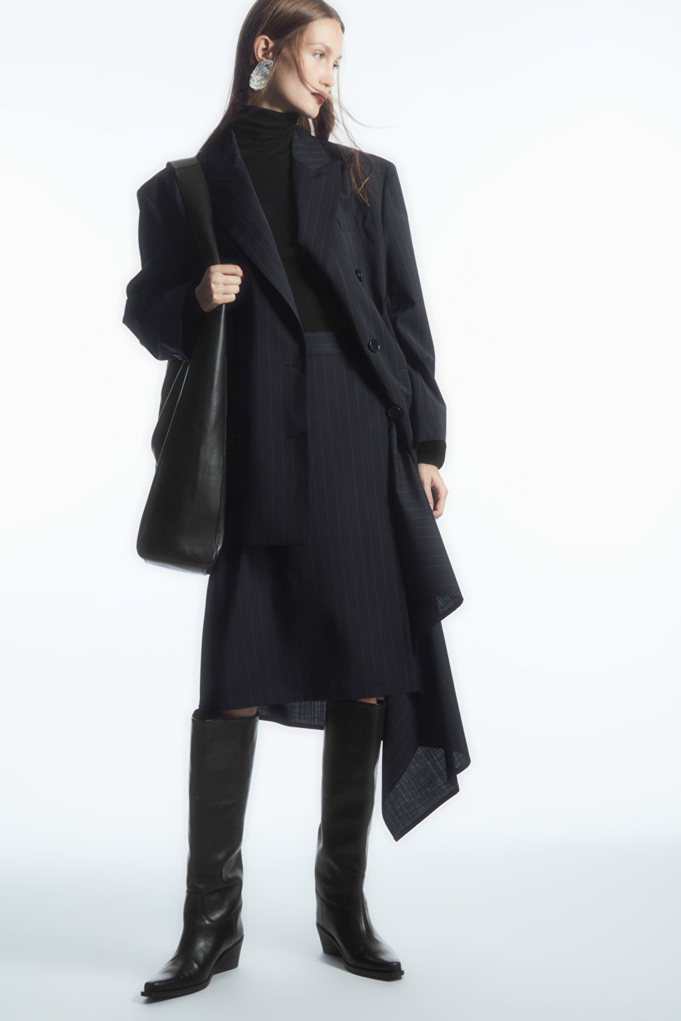 ASYMMETRIC PINSTRIPED WOOL SKIRT | COS (EU)