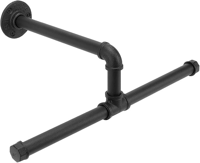 Industrial Pipe Clothes Rack Floating DIY Wall Mounted, Heavy Duty Rustic Vintage Clothing Rod, M... | Amazon (US)