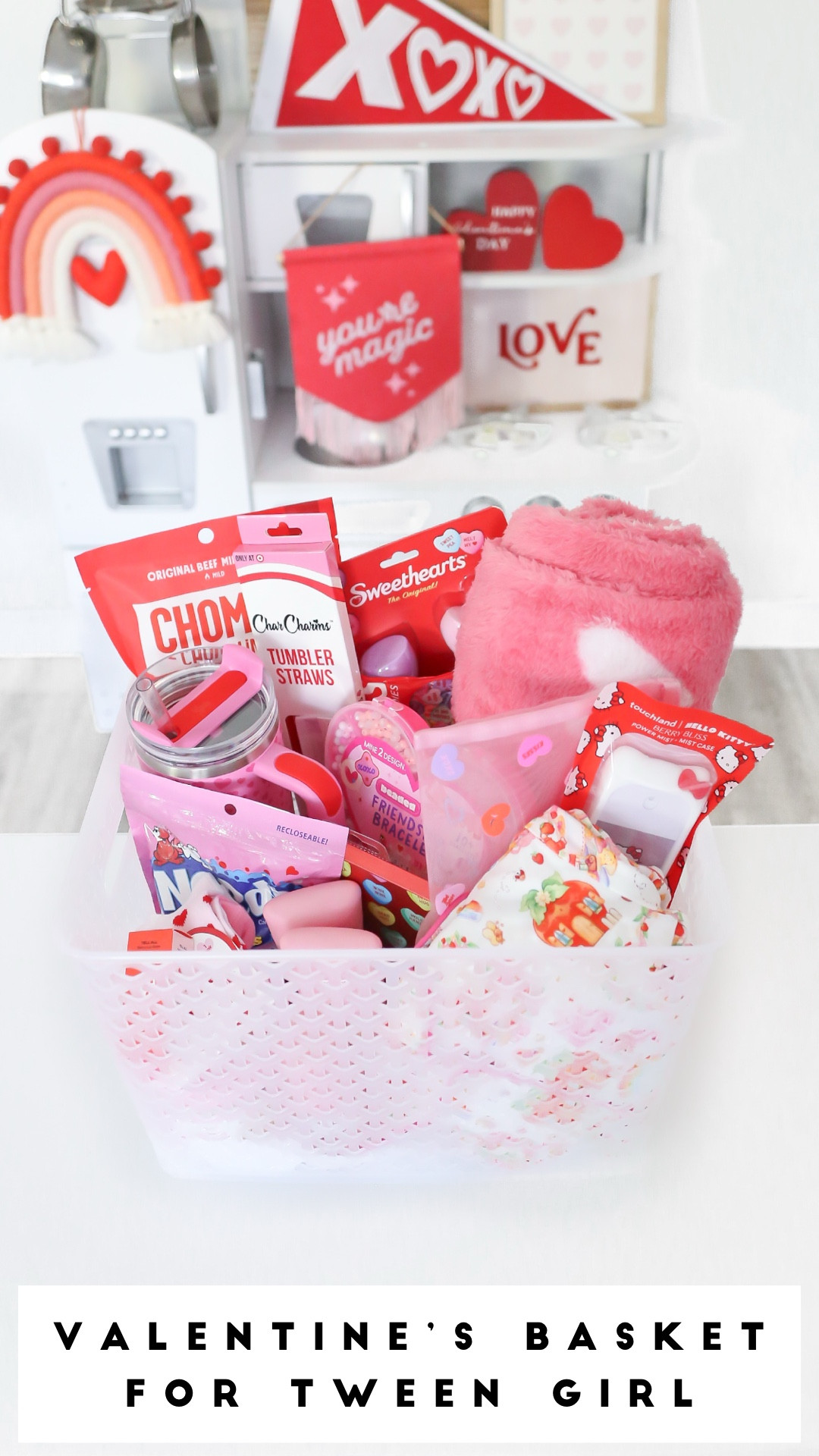 My Tween Daughter is starting to be interested in makeup and skin care items, so I put this basket together for her for Valentine’s Day full of cute & fun things I think she will love! 🩷

From adorable kid friendly makeup, fun deodorant, body spray, body scrub, comfy PJs to snacks and more, I know I would have loved getting this basket when I was a tween! 💕

#LTKGiftGuide #LTKBeauty #LTKMostLoved