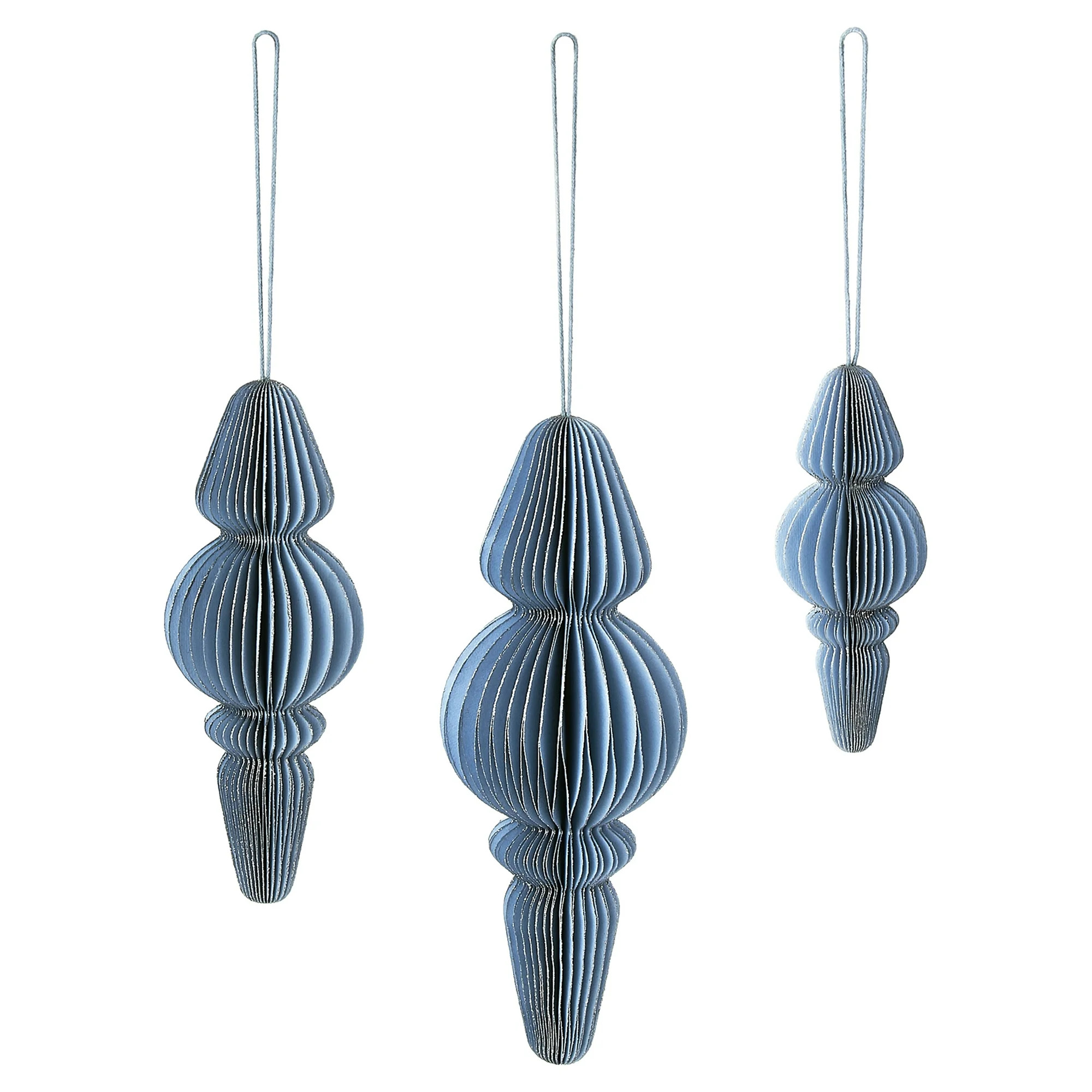 3 Count Blue Paper Finial Christmas Ornaments, by Holiday Time - Walmart.com | Walmart (US)