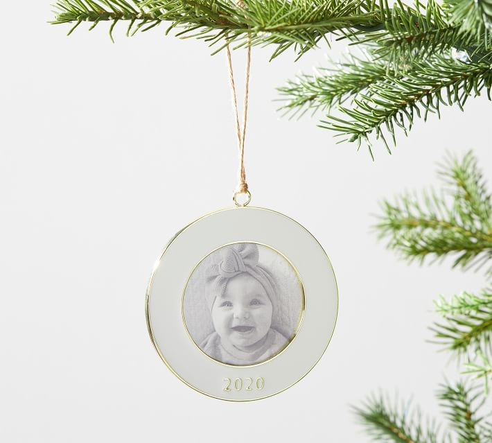2020 Dated Enamel Frame Ornament Sets - White | Pottery Barn (US)