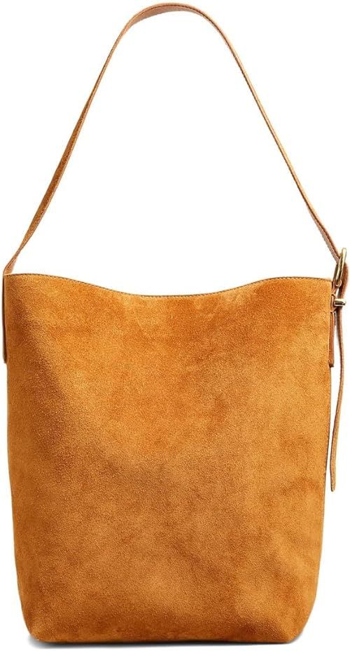 Madewell The Essential Bucket Tote in Suede - Magnetic Closure - Interior Pocket - Adjustable Sho... | Amazon (US)