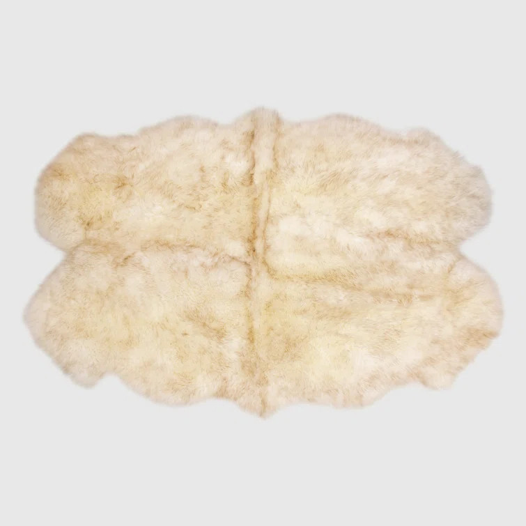 Dalene Sheepskin Area Rug in Tabby Tip | Wayfair North America