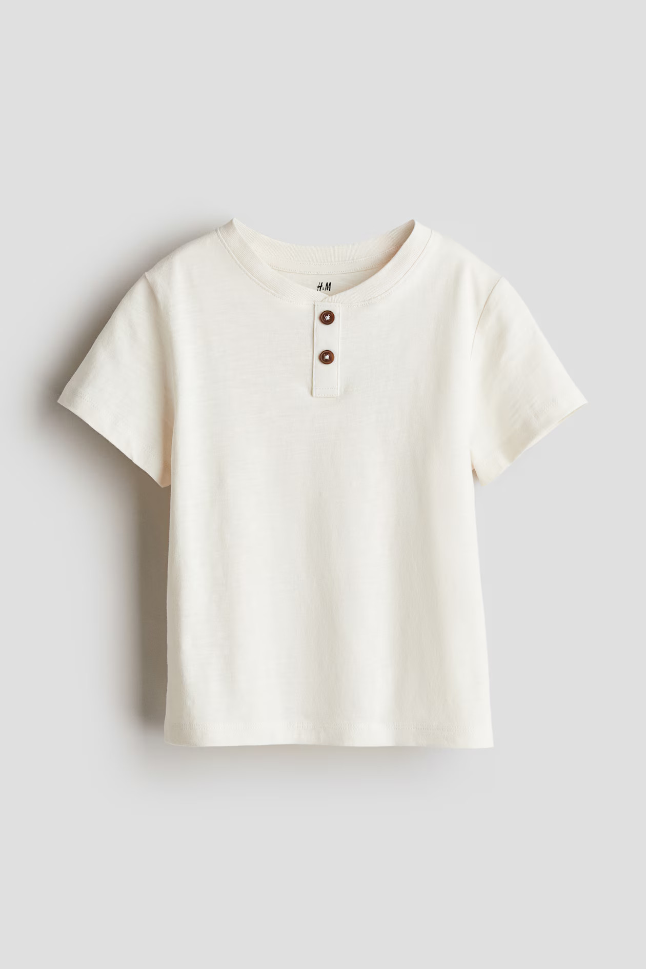 Cotton Henley T-shirt - Natural white - Kids | H&M US | H&M (US + CA)