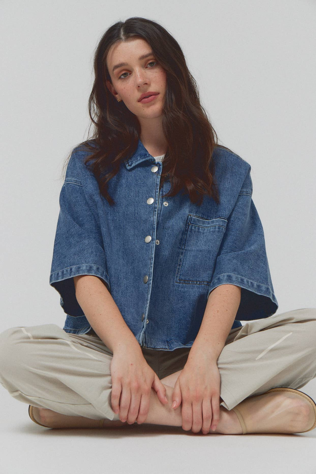 Sara Oversized Denim Shirt | Wishbone Boutique