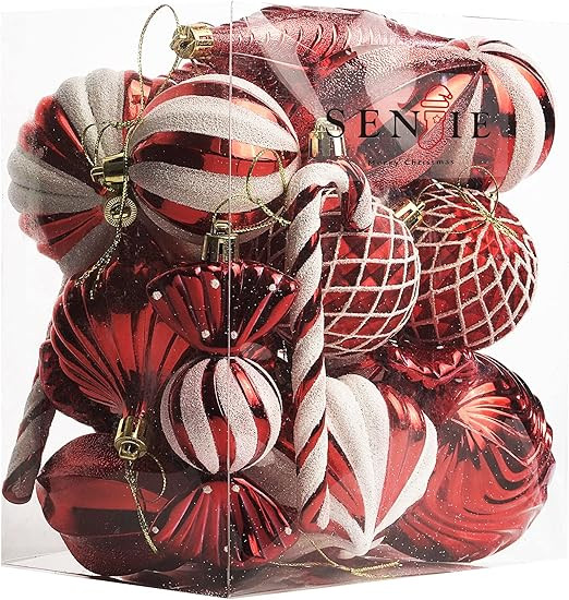 Christmas Ball Ornaments Shatterproof Plastic Tree Ornaments 24 PCS Shaped Styles Xmas Tree Holid... | Amazon (US)