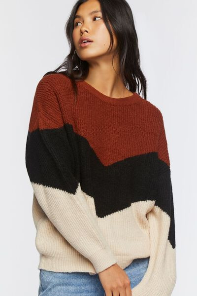 Colorblock Chevron Sweater | Forever 21 (US)