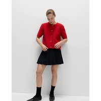 M&S Pinstripe Pleated Mini Skirt Navy Mix | Marks & Spencer (UK)
