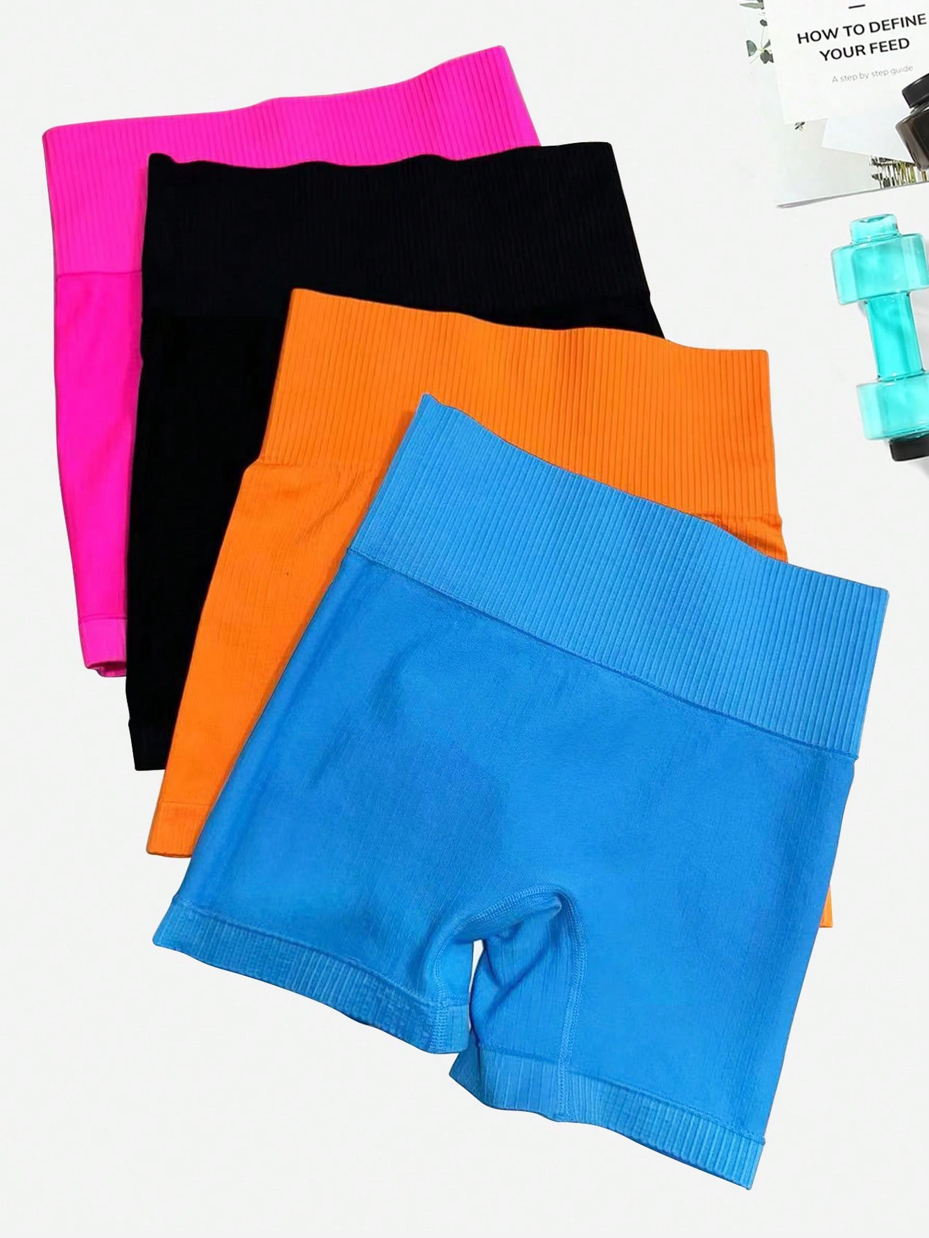 Women High-Waisted Seamless Solid Color Sports Shorts | SHEIN USA | SHEIN