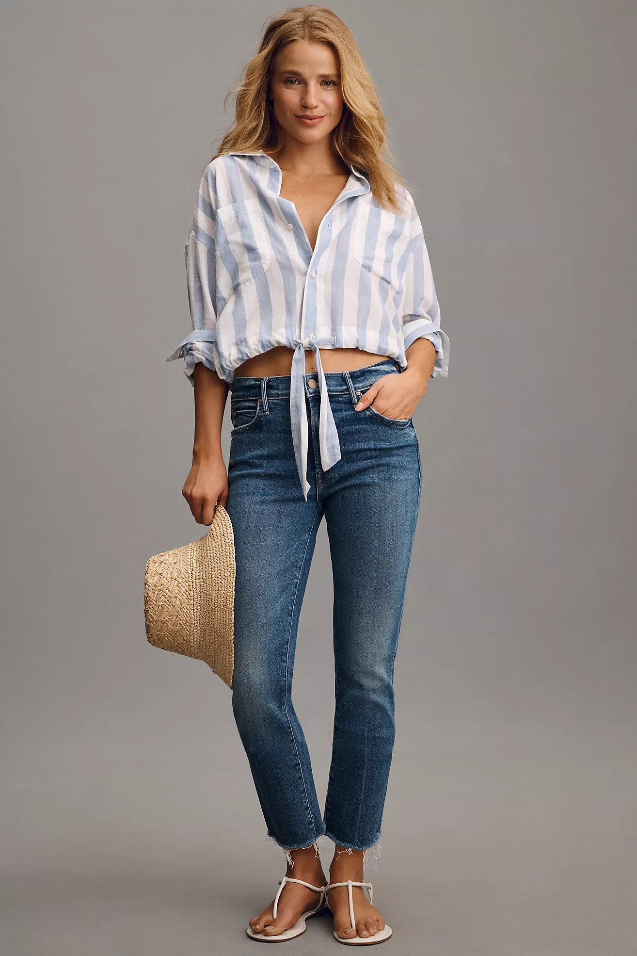 MOTHER The Rascal Ankle Mid-Rise Straight-Leg Jeans | Anthropologie (US)