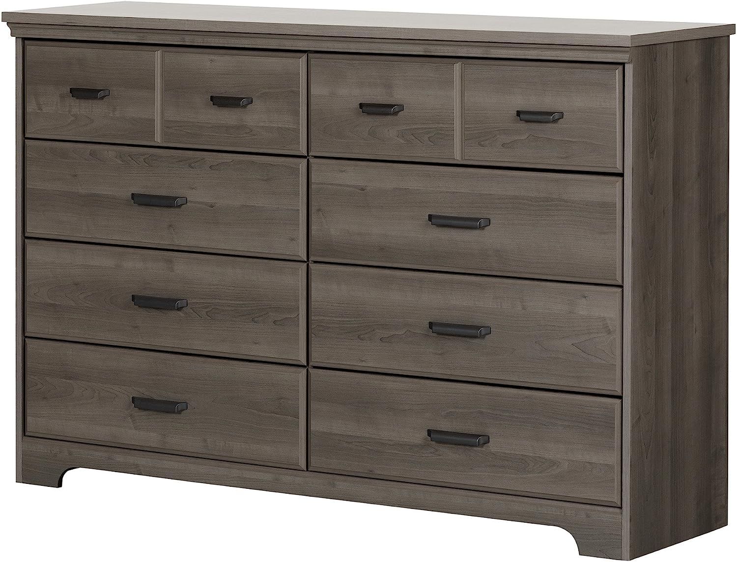 South Shore Versa Collection 8-Drawer Double Dresser, Ebony with Antique Handles , Gray Maple | Amazon (US)