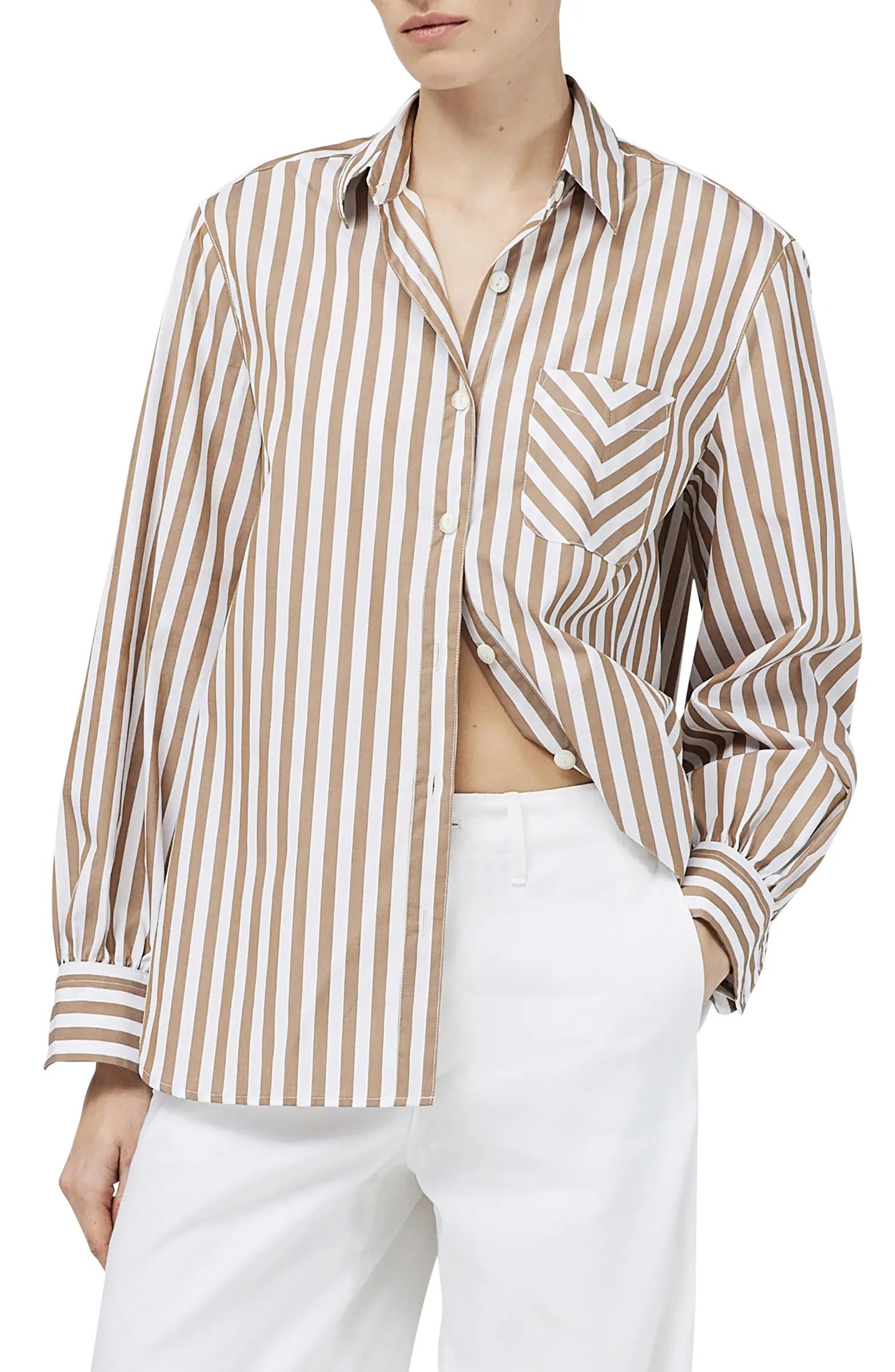 Maxine Stripe Cotton Button-Up Shirt | Nordstrom