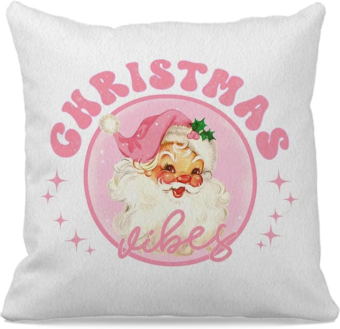 OFlich Pink Santa Christmas Pillow Covers 18x18, Outdoor Christmas Pillow Covers,Pink Christmas P... | Amazon (US)