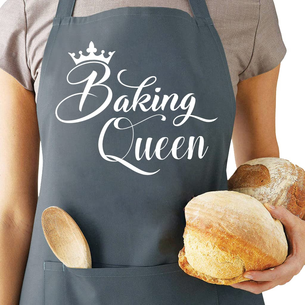 Funny Baking Aprons for Women, Cute Baking Gift for Bakers, Baking Queen Apron, Kitchen Cooking A... | Amazon (US)