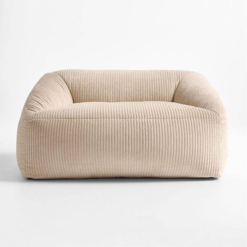 Stone Tan Organic Cotton Velvet Corduroy Kids Double Lounge Chair | Crate & Kids | Crate & Barrel