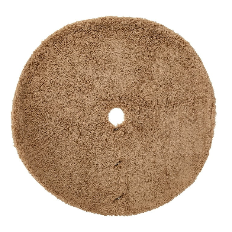 My Texas House Angel Tan Faux Fur Christmas Tree Skirt, 52" | Walmart (US)