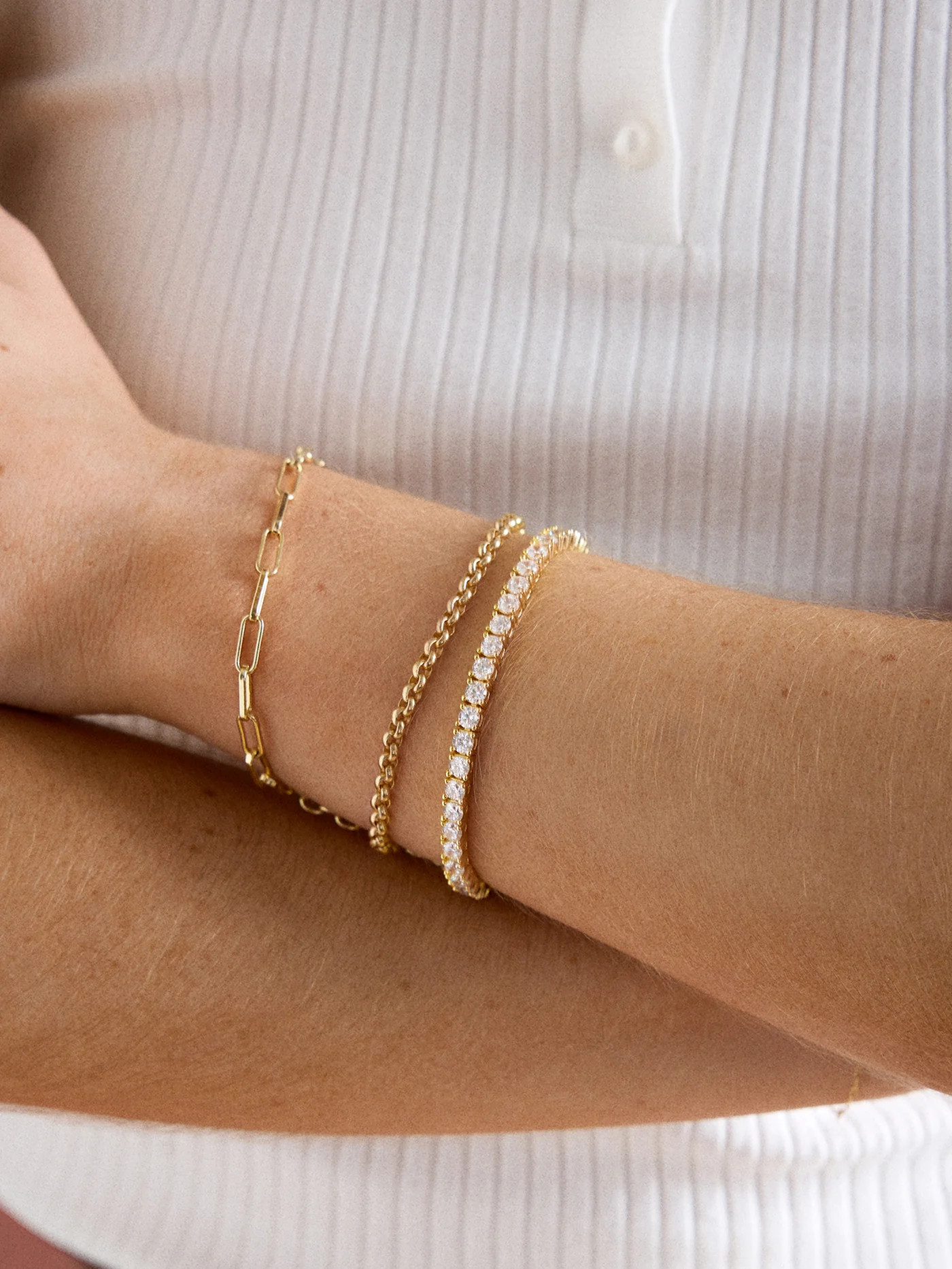 Billie 18K Gold Tennis Bracelet  - 18K Gold Plated Sterling Silver | BaubleBar