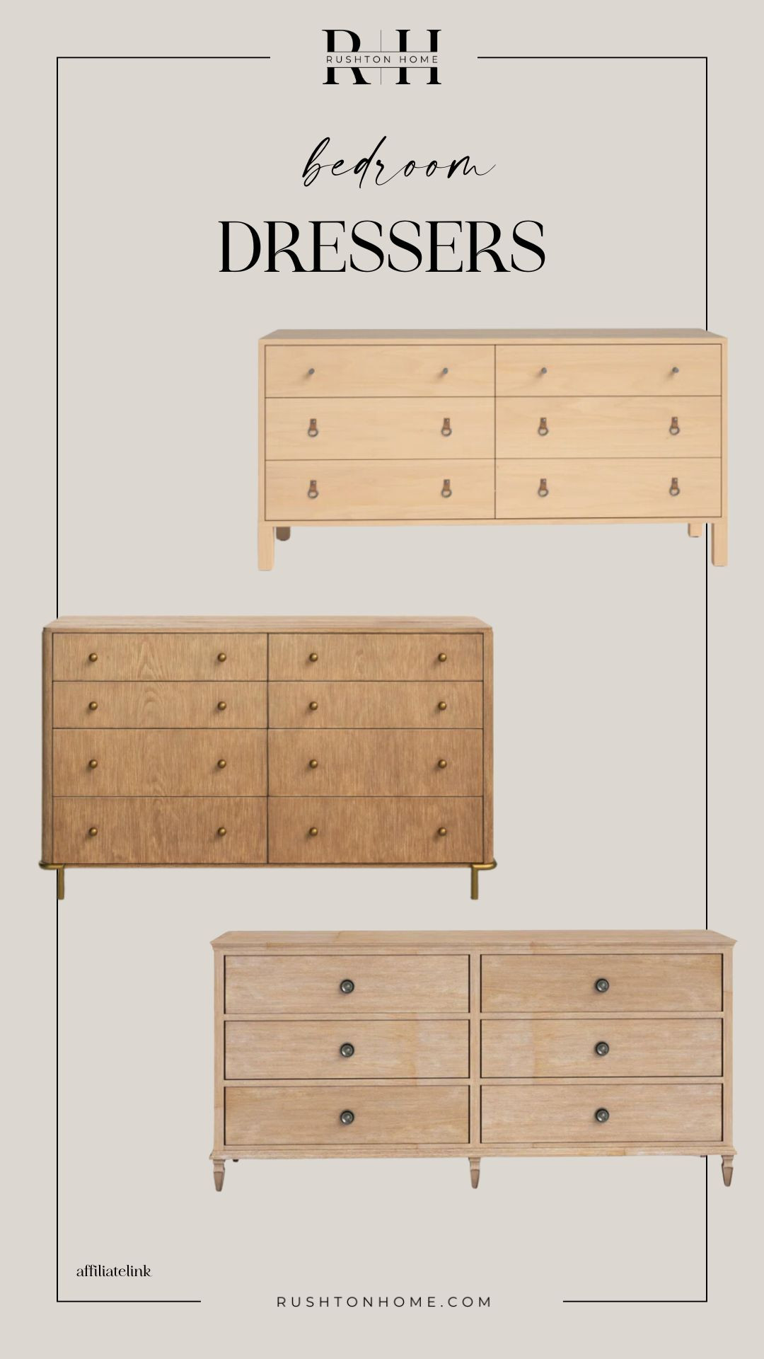 These bedroom dressers are beautiful! Love the wood tones and how they can really tie a room together!

Bedroom furniture, bedroom design, bedroom decor, master bedroom, dresser, chest of drawers, 6 drawer dresser 

 #LTKHome